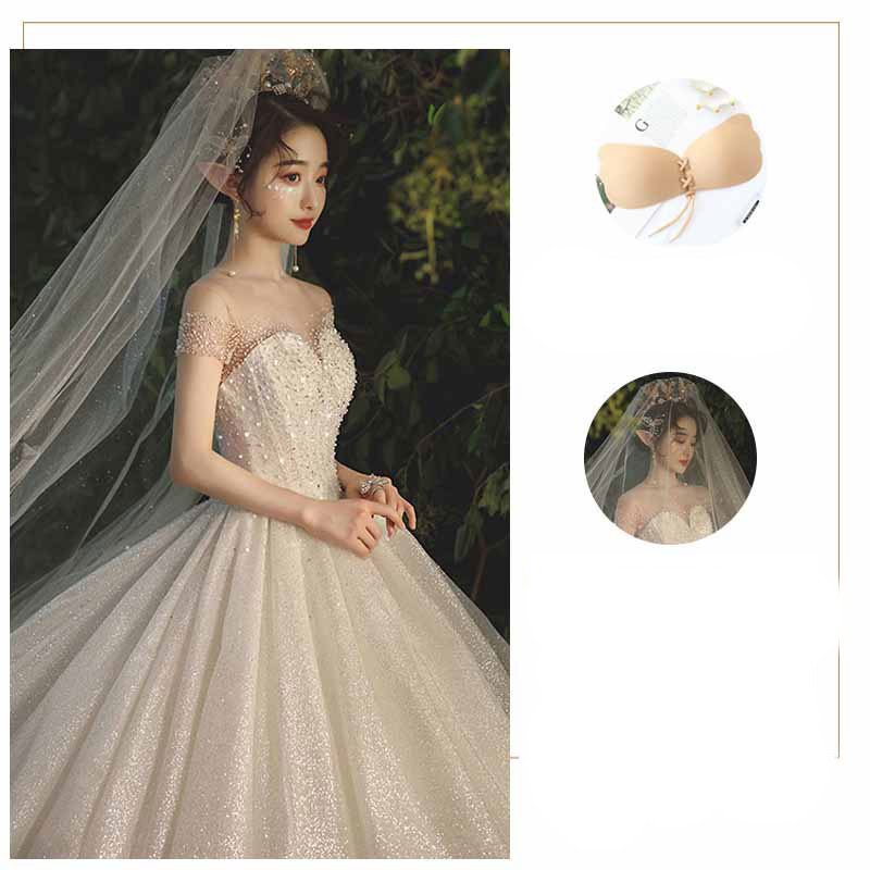 Women's Temperament Simple Bridal Bustier Trailing Dress - Image 4