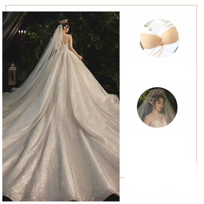 Women's Temperament Simple Bridal Bustier Trailing Dress - Image 2