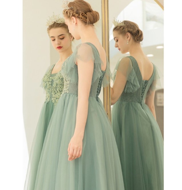 New Light Green Bridal Wedding Toast Dress - Image 3