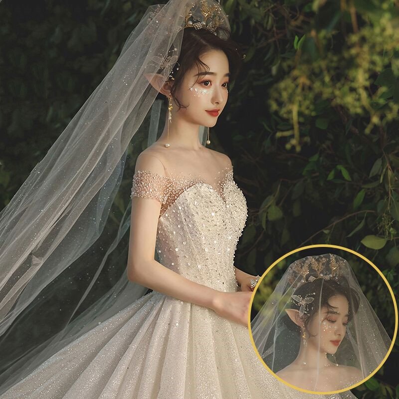 Women's Temperament Simple Bridal Bustier Trailing Dress - Image 5