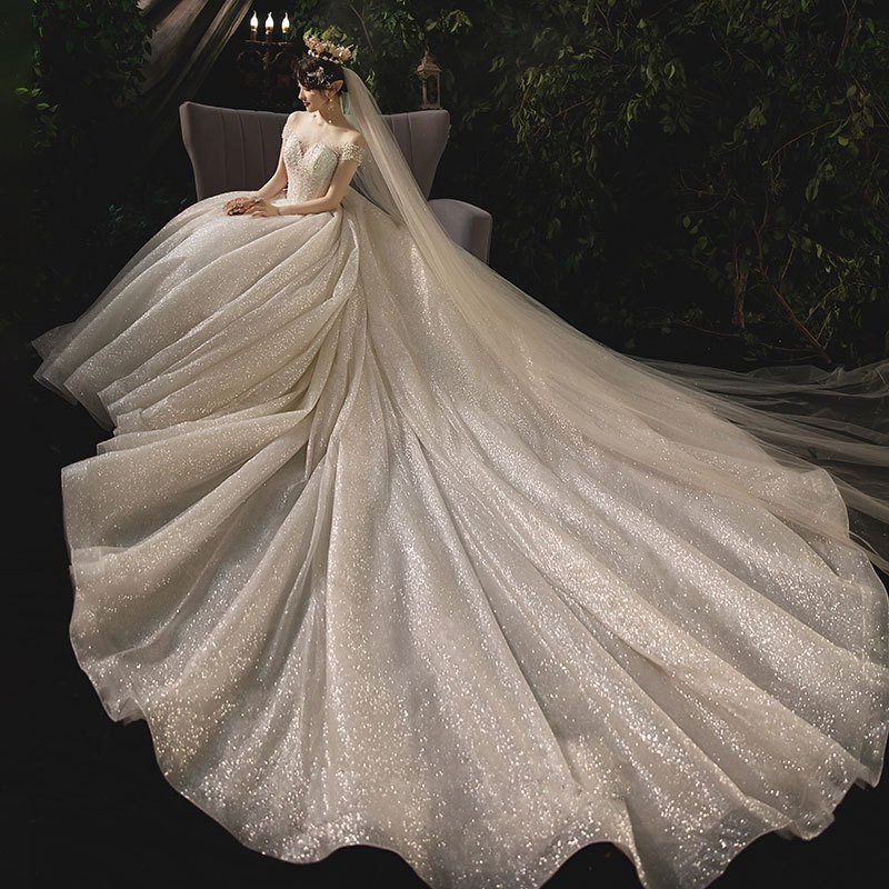 Women's Temperament Simple Bridal Bustier Trailing Dress - Image 6