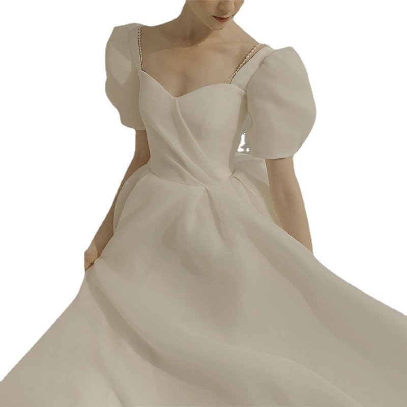 Super Xiansen White Simple Bridal Dress - Image 4
