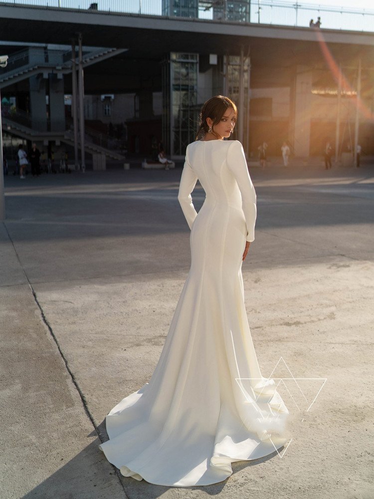Temperament Socialite White Wedding Dress Bridal Toast Dress - Image 5