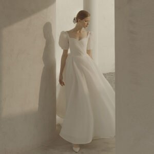 Super Xiansen White Simple Bridal Dress