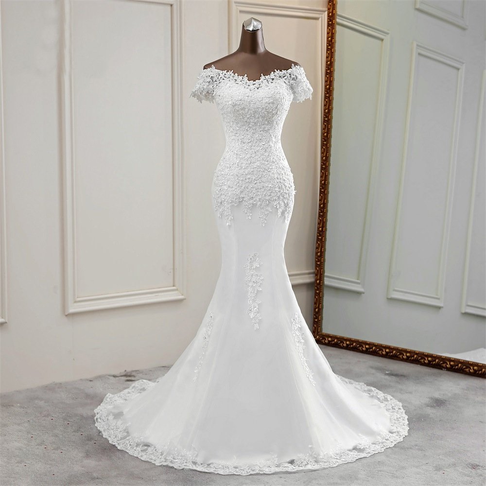 Tube Top Bridal Slim Wedding Dress Mermaid Lace Wedding Dress - Image 6