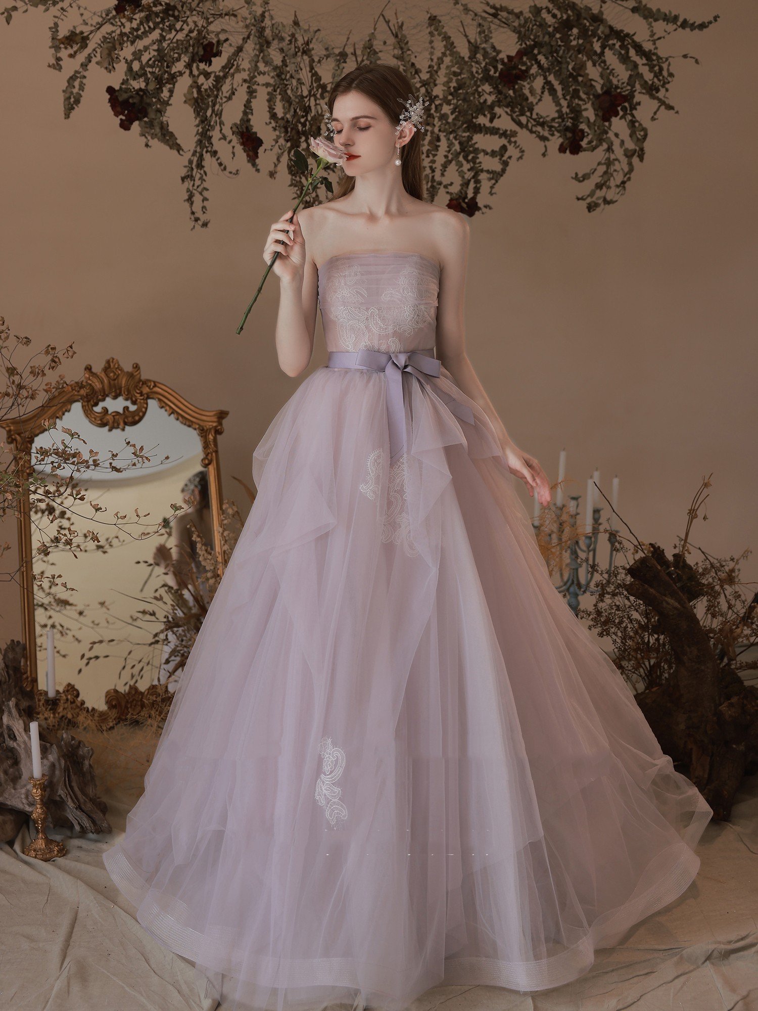 Dinner Party Purple Tube Top Dress Bridal Gown - Image 7