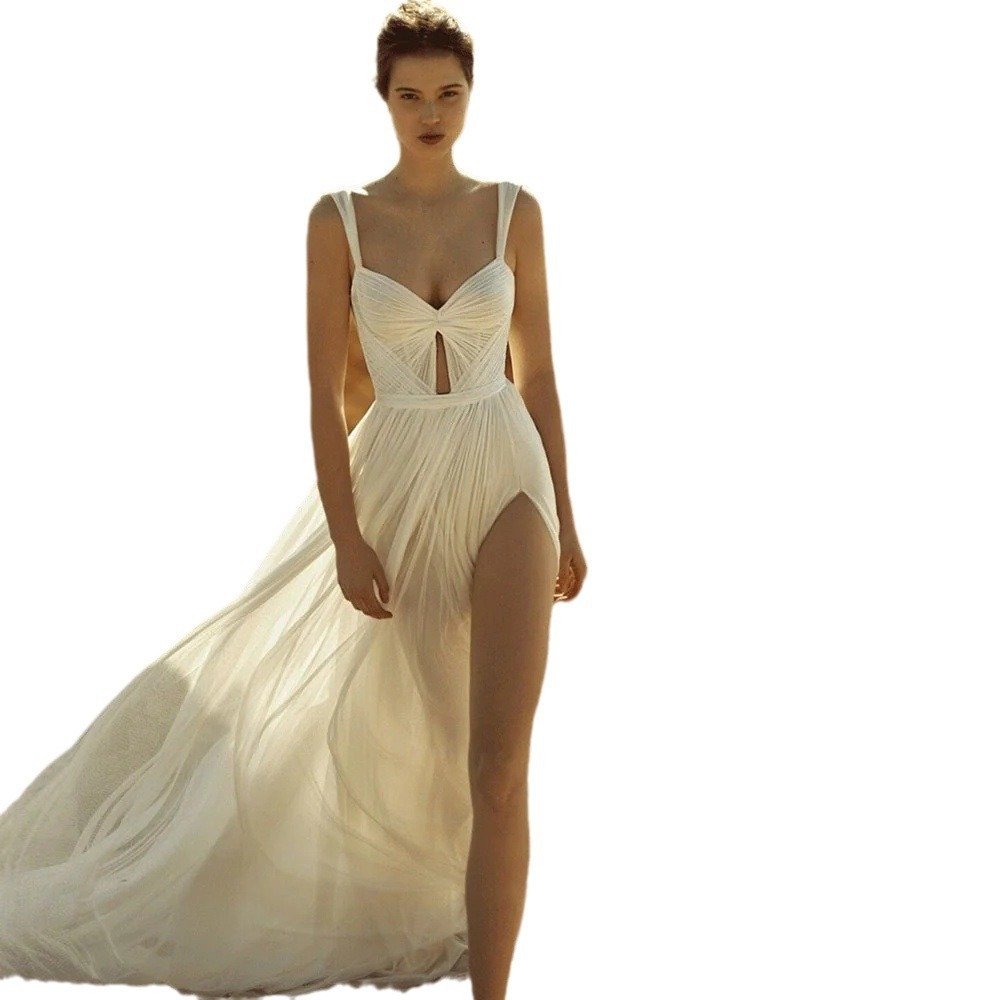 Women's Wedding Gown Formal Dress Party Evening Banquet Bridal Beach - Image 2