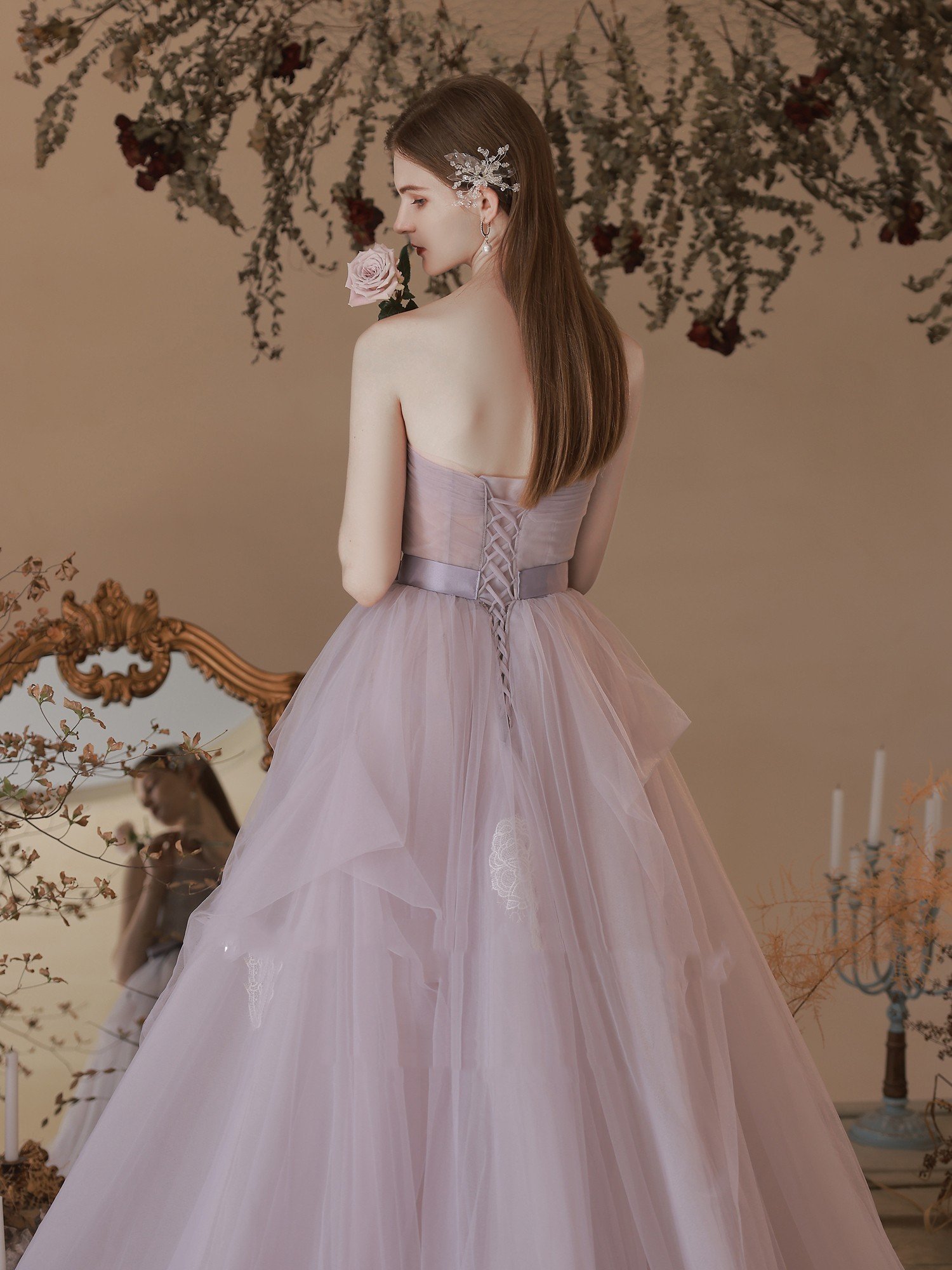 Dinner Party Purple Tube Top Dress Bridal Gown - Image 6