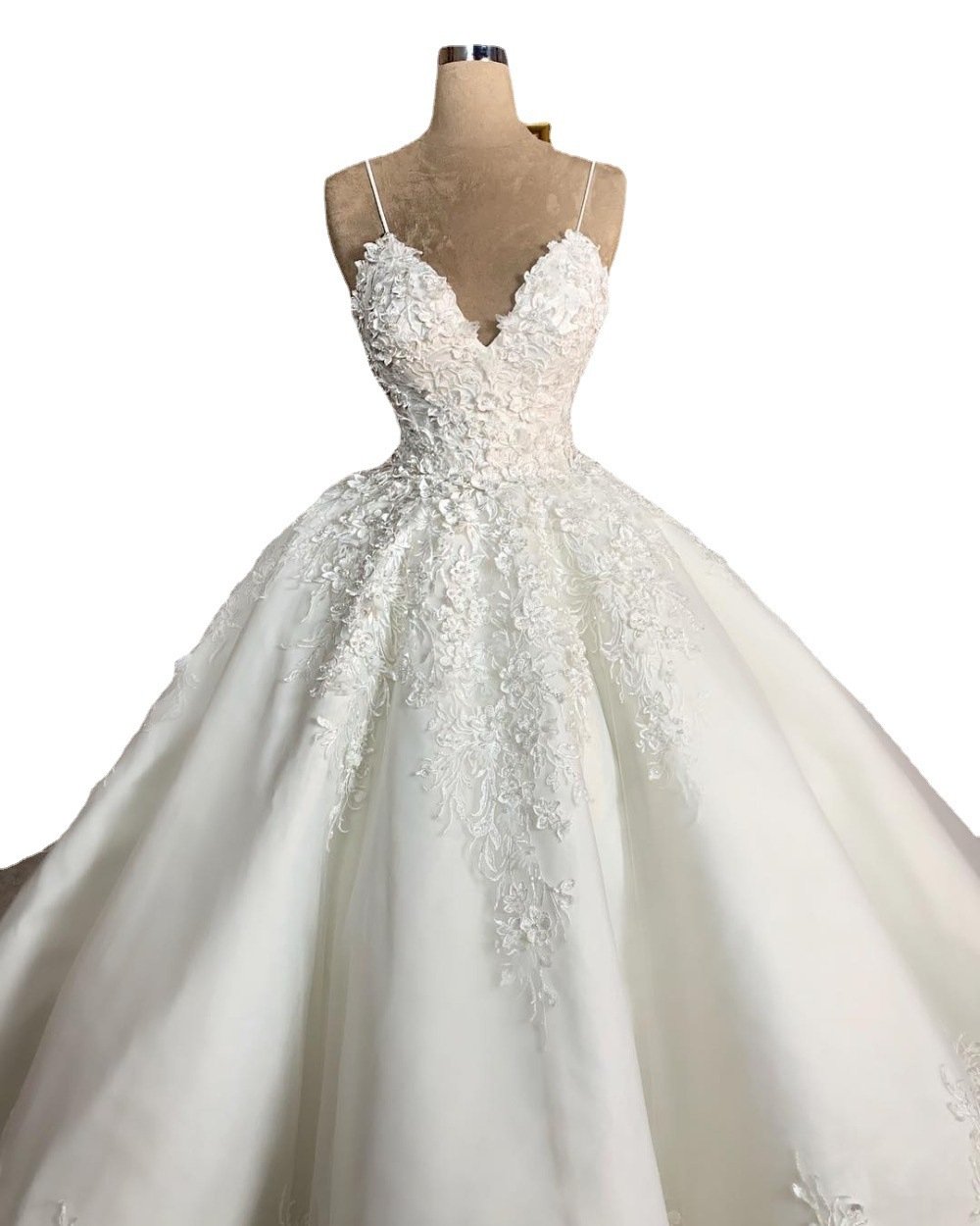 Deep V-neck Sexy Lace Floor-length Wedding Dress Romantic Aura Dignified Wedding Banquet Welcome New Spring - Image 4