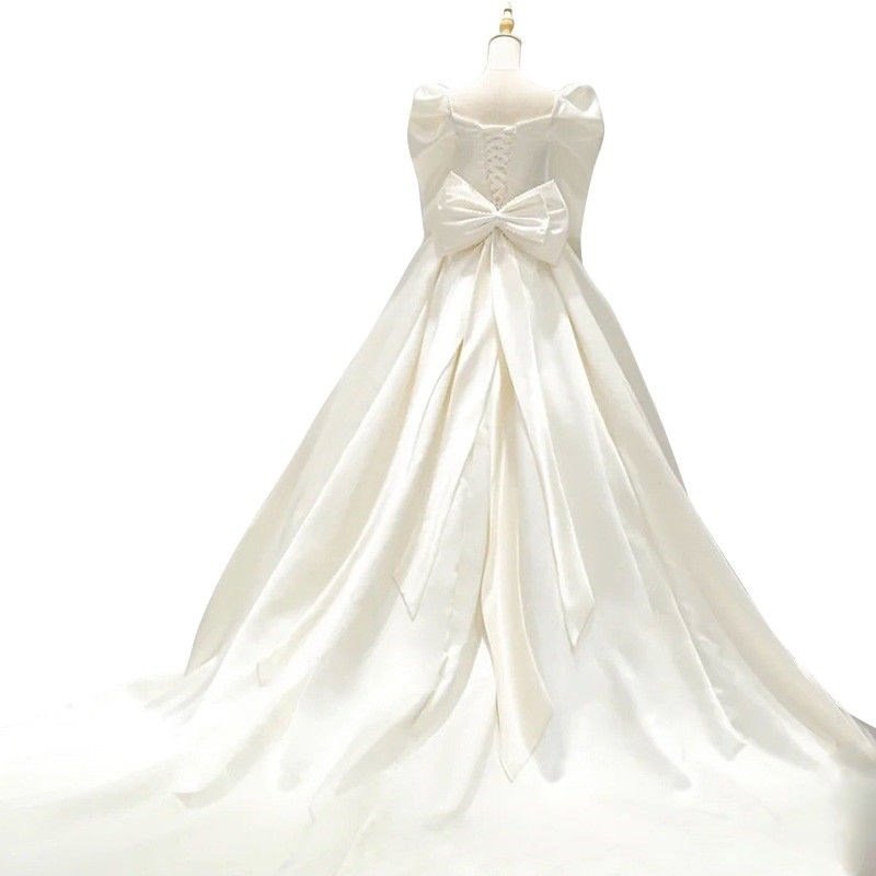 Long Sleeve French Tail Wedding Dress - Image 2