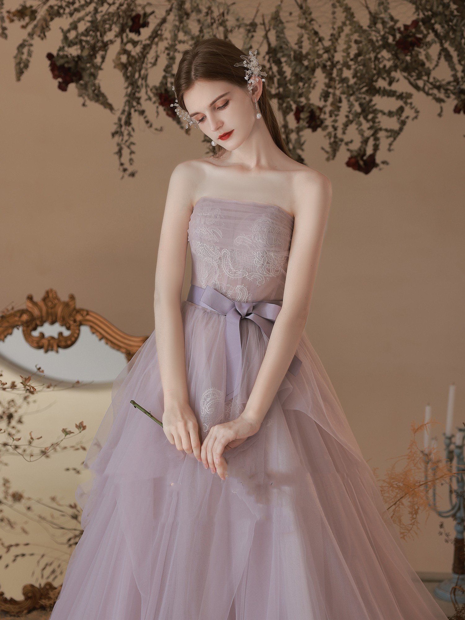 Dinner Party Purple Tube Top Dress Bridal Gown - Image 10