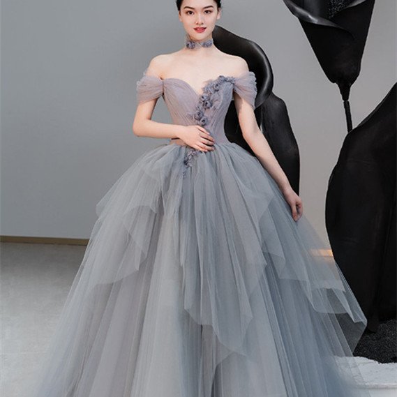 Female Texture Host Gift Tulle Tutu French Banquet Princess Dress - Image 9