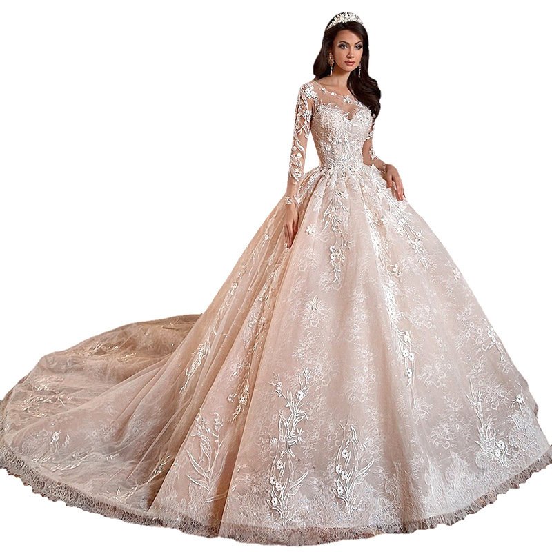Long Trailing Mid-waist Backless Wedding Dress White - Image 5